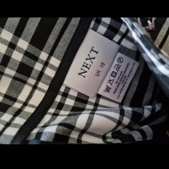Gothic y2k Tartan mini skirtBlack and white check uk 10 - Picture 5 of 5